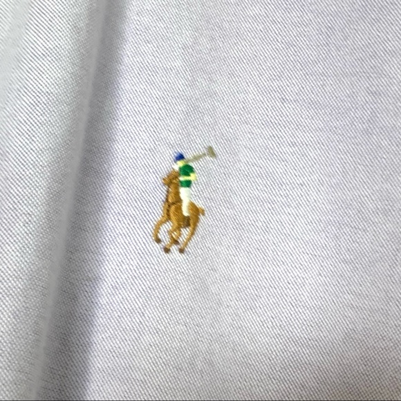 Ralph Lauren Classic Fit Long Sleeves Pony Logo Button Down Lavender Shirt. - Picture 10 of 11